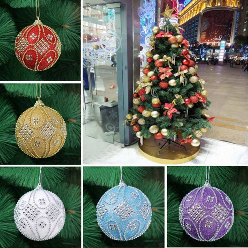 Christmas Rhinestone Glitter Baubles Balls Xmas 8cm Ornament Decoration Tree Red By 7goals7.
