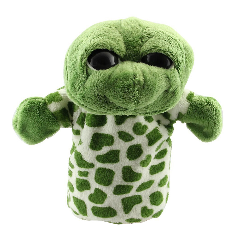 Lucu Velush Hewan Puppets Tangan Feminim Desain Anak Anak Alat Bantu Belajar (Besar Mata Tortoise) hijau-Internasional