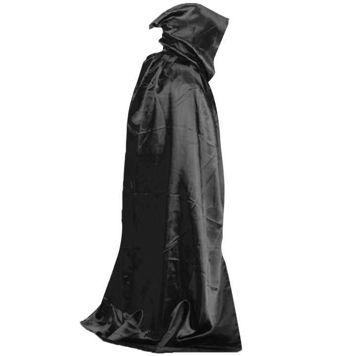 Death Devil Wicca Robe Vampire Dracula Hoody Cloak Long Tippet Cape for Halloween Costume Theater Role Play Fancy Dress Prop Black