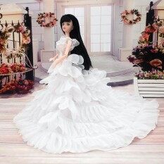 Fashion Pesta Pernikahan Malam Hari Gaun Trailing Gaun untuk Boneka Barbie Boneka Warna: Putih Tinggi: 24 Cm
