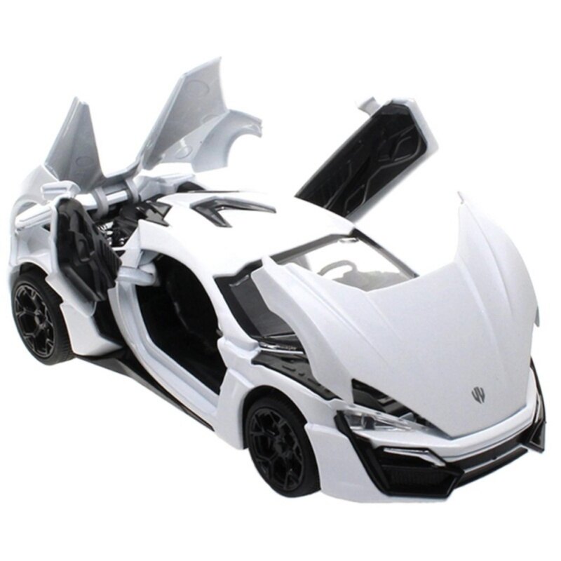Diecast Model Car 1:32  Lykan Hyprsport with Light & SoundsDoor Opening PULL BACK TOYS CAR Toys for boys
