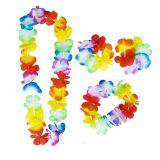 Hawaiian Set Hula 4 Piece Flower Garland Set Lei Set Hula Beach Hen Party