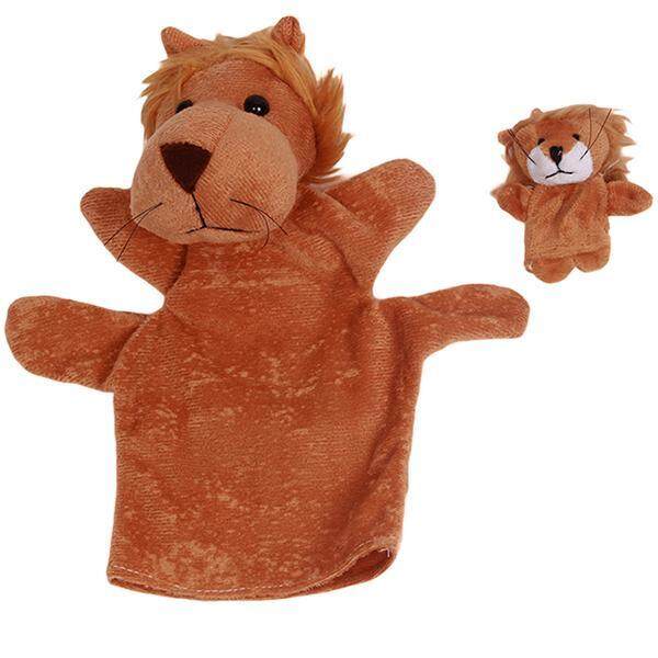 Hang-Qiao Kids Plush Animal Hand Puppets Lion Finger Toys Set - intl