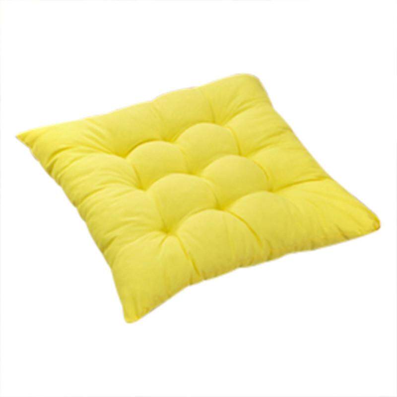 Kualitas Tinggi 11 Warna Polos Katun Kursi Bantalan Kursi Bantalan Alas dengan Kabel 40*40 Cm untuk Teras Rumah sofa Mobil Kantor Tatami-Kuning-Internasional