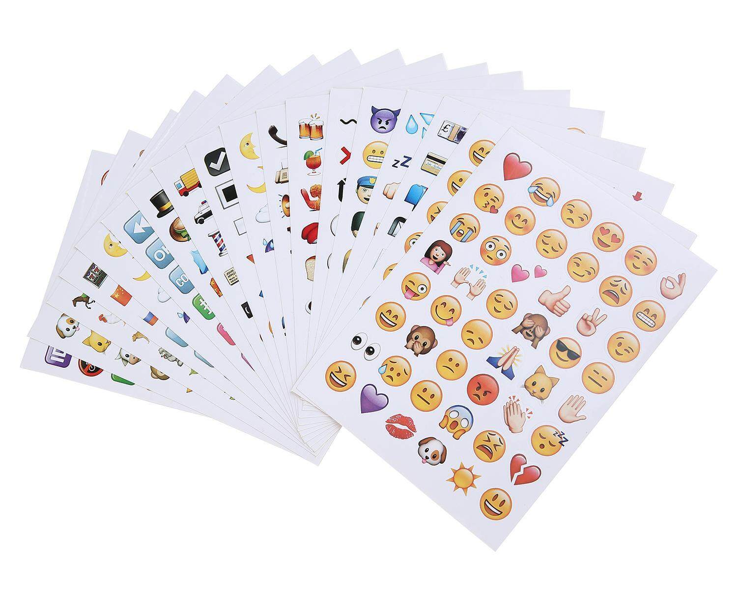 Honghui Emoji Stiker 19 Lembar 912 dengan Wajah Bahagia Anak Stiker untuk Ponsel Facebook Twitter-Internasional