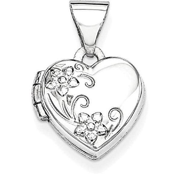 Es Karat 14 K Putih Bentuk Jantung Emas Bunga Liontin dengan Foto Pesona Kalung Rantai dengan Liontin Yang Memegang Gambar Hadiah Perhiasan Bagus Hari Valentine Set untuk Wanita Jantung -Intl