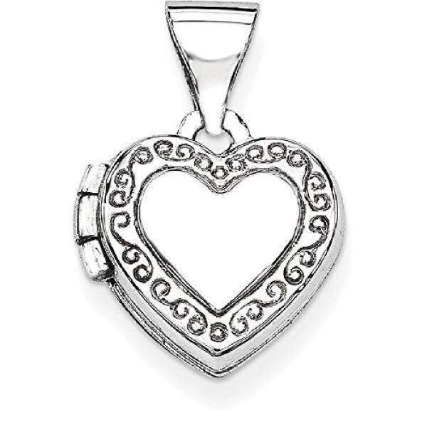 Es Karat 14 K Putih Bentuk Jantung Emas Menggulir Liontin dengan Foto Pesona Kalung Rantai dengan Liontin Yang Memegang Gambar Hadiah Perhiasan Bagus Hari Valentine Set untuk Wanita Jantung -Intl