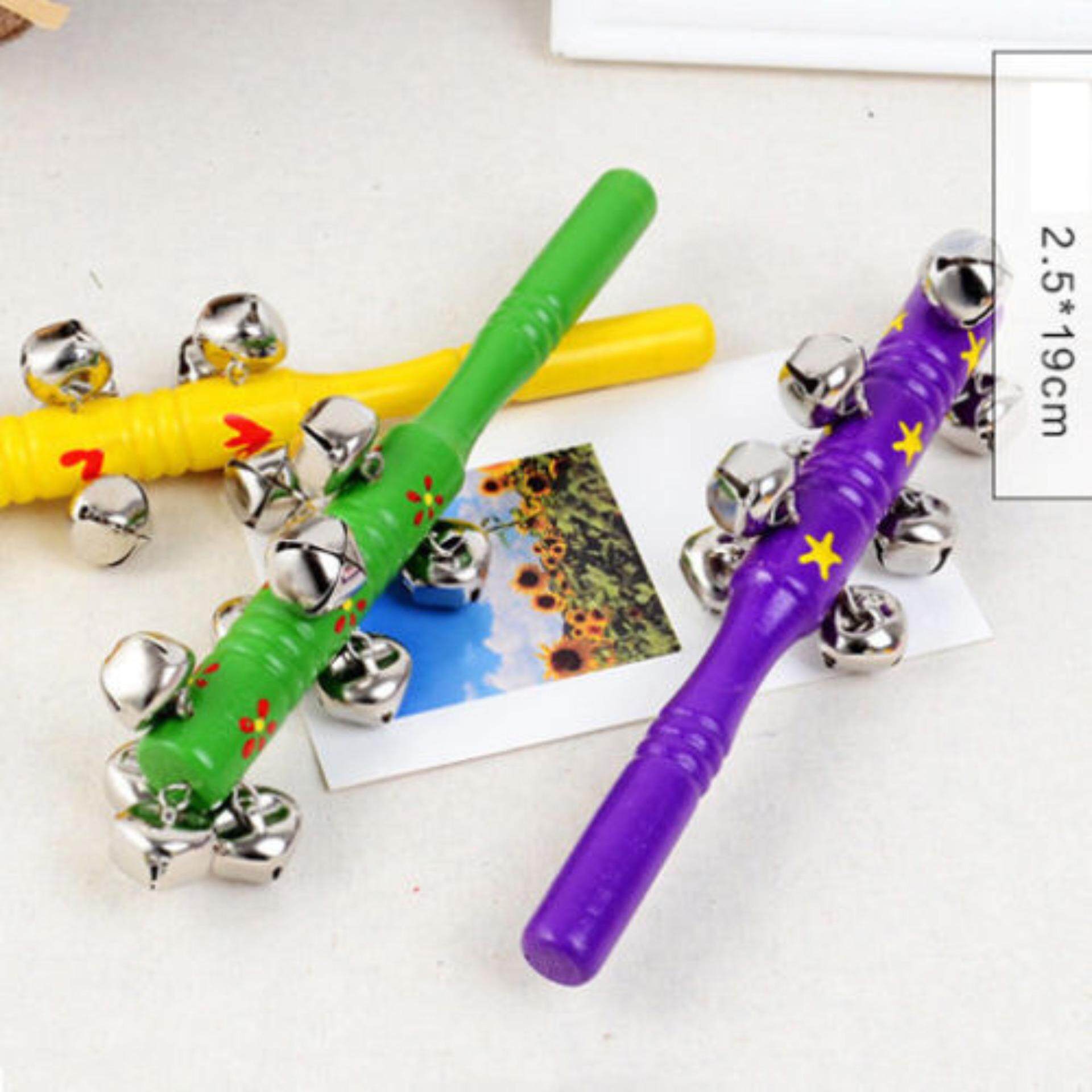 Anak Bayi Anak Anak Kayu Bel Musik Handbell Mainan Kerincingan Pendidikan Instrumen (Cincin Bundar)