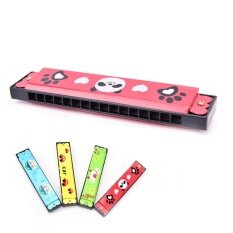 Anak-anak Logam Kartun 16 Harmonika Lubang Organ Tiup Alat Musik Mainan