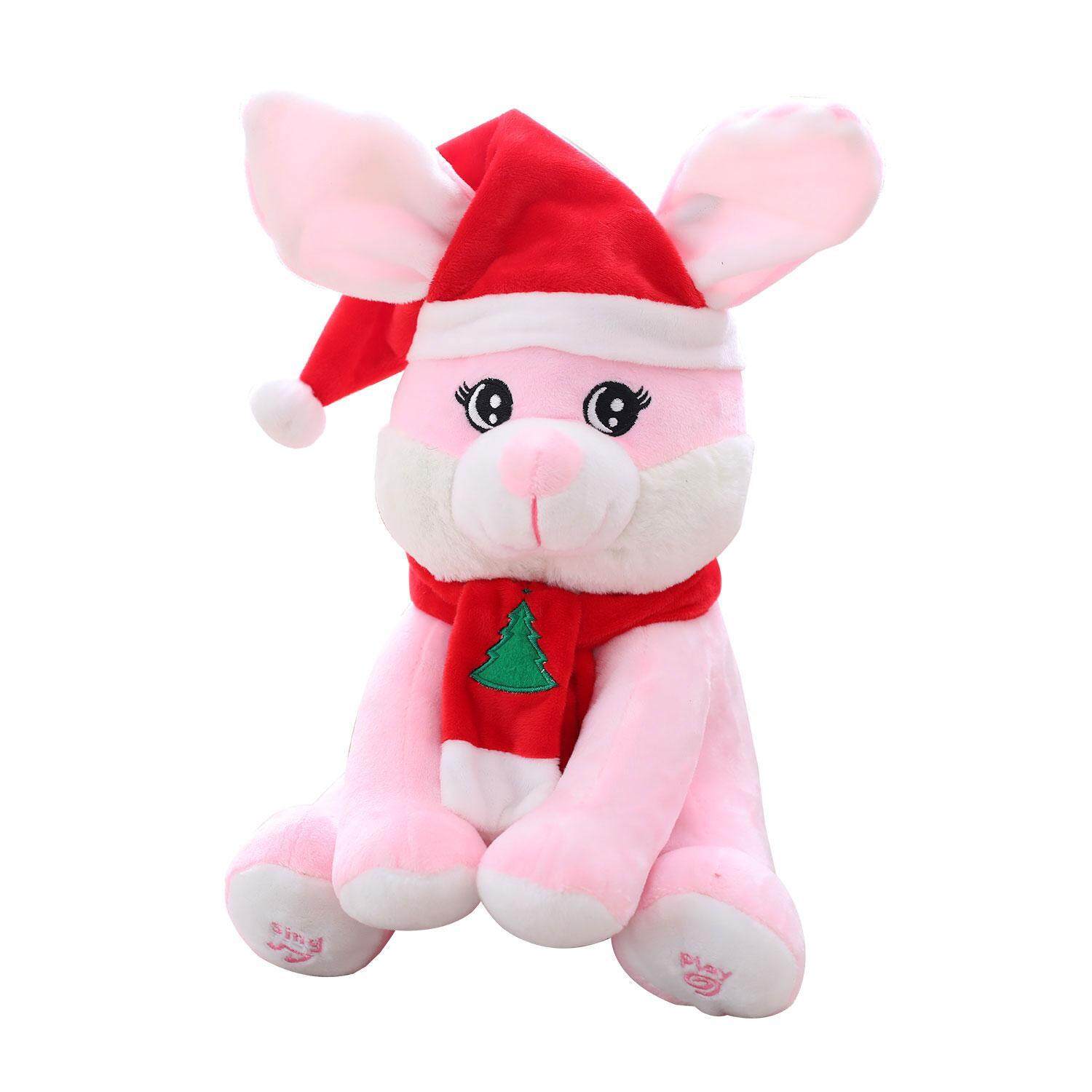 Mainan Mewah Lucu Natal Gajah Anjing Boneka Babi Boneka dengan Bermain Musik untuk Hadiah Natal