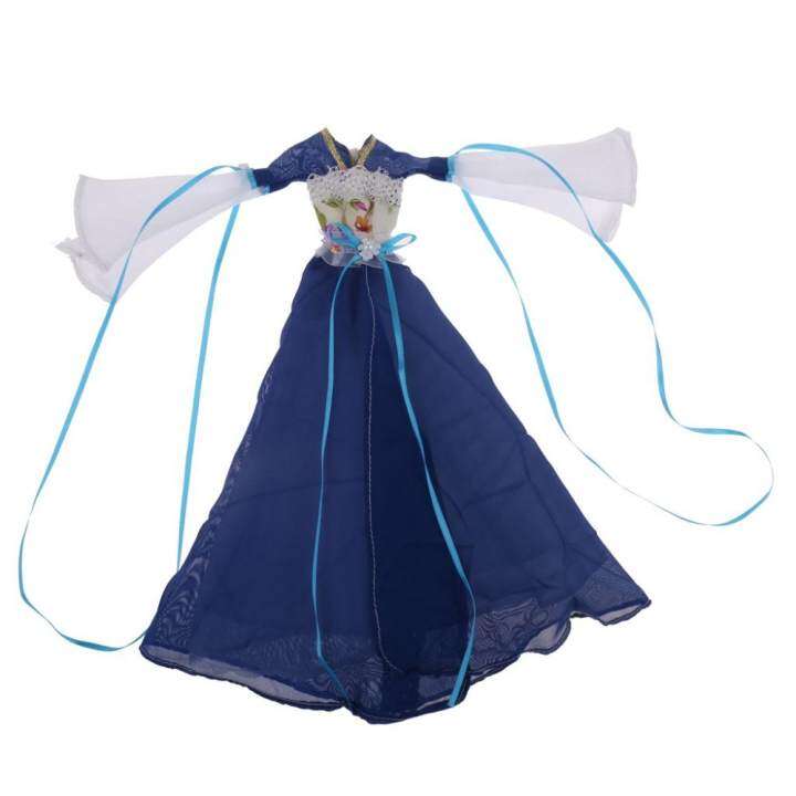 MagiDeal Chinese Ancient Costume Clothes Dress Outfit for Barbie Dolls Accessory Blue