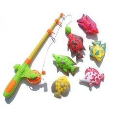 Four Season Big Sale Magnetic Fishing Toy Set Fun Time Fishing Game With 1 Fishing Rod and 6 Cute Fishes for Children Random Color