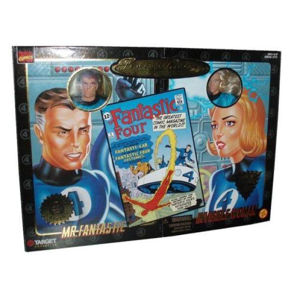 Marvel Komik Marvel 1998 Terkenal Menutupi Eksklusif 2 Pack Edisi 8 Inch Boneka Tokoh Tn. Fantastis dan Wanita Tak Terlihat Ultra Poseable gambar dengan Otentik Kain Kostum-Intl