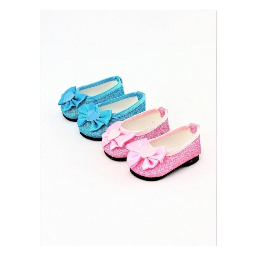 Mega 2 Pair Jantung Berkilau Gaun Sepatu, Teal & Amp; Merah Muda Fi 46 Cmamerican Perempuan Boneka, madame Alexander, Generasi Kita, Dll. 46 Cmdoll-Internasional