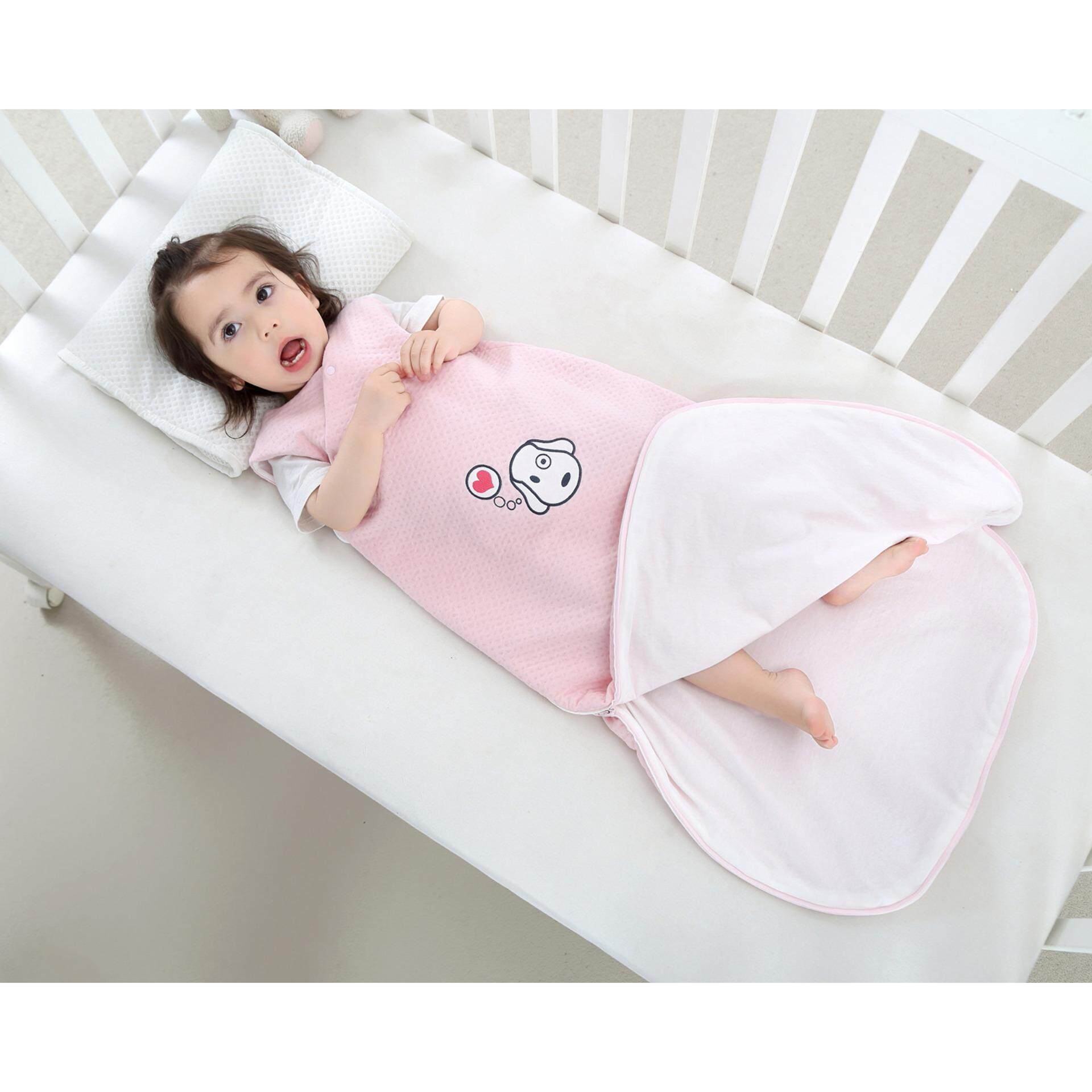 NiceEshop Baby Sleeping Bag Wearable Blanket 100% Cotton Sleepsack Di Musim Panas, Hitam dan Putih-Internasional