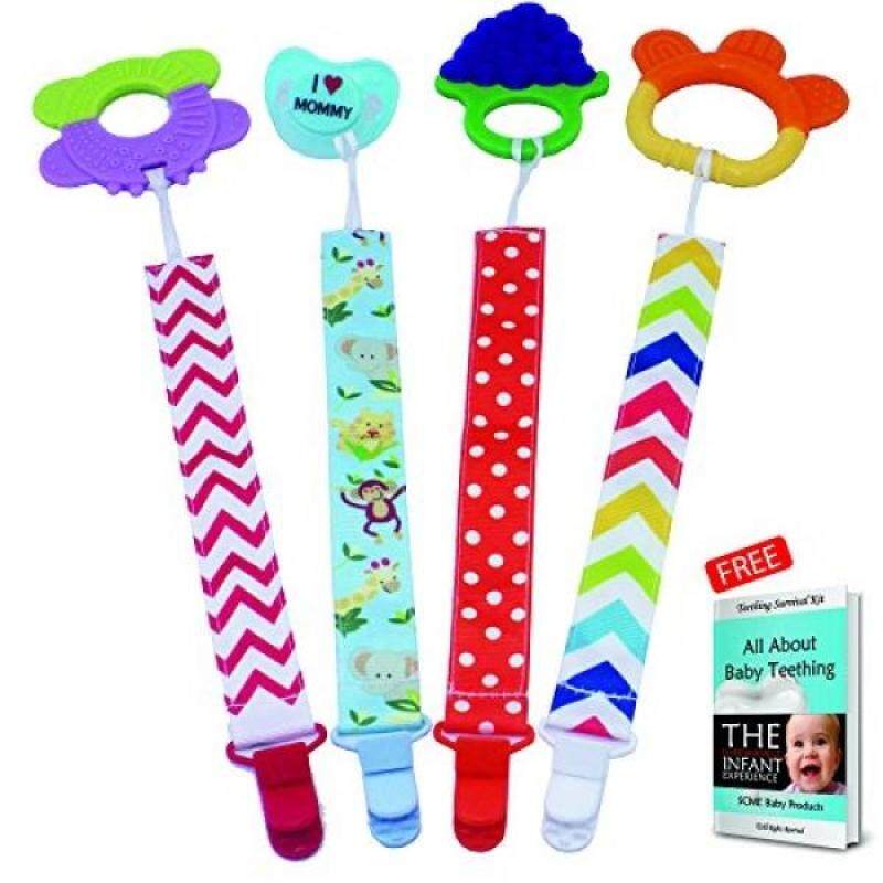 Pacifier Dummy clips holder for baby pacifiers, soother, binky. Personalized design baby boy and girls with strong leash chain to hold soothie. Now with animal pacifier strap design & FREE E-BOOK Singapore