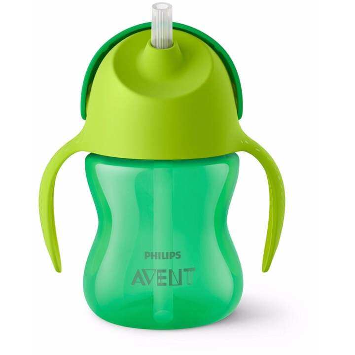 Philips Avent My Bendy Straw Cup with handle 7oz 9m+ Green Lazada