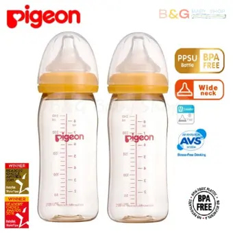 pigeon wide neck ppsu bottle 240ml 8oz nipple size m y cut 3m baby bottle size