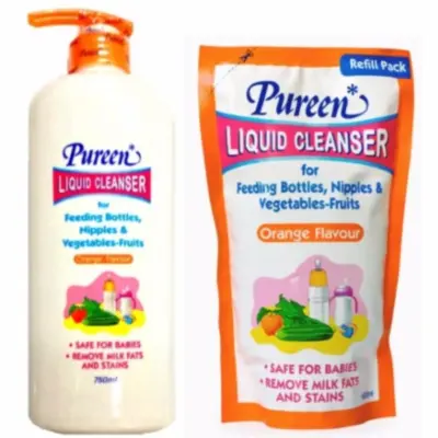 Pureen Liquid Cleanser Orange Value Pack 750ml+600ml