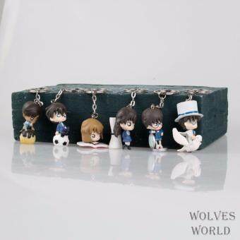 Q version 6 out of budgeting conan pendant doll key ring/buckle kidd xiaolan ash original hattori was hanging flat time - intl