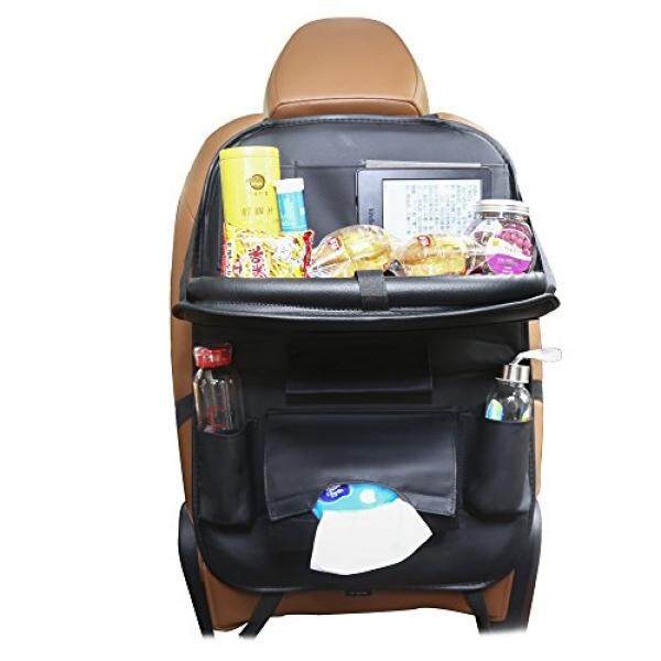 Quora Car Backseat Organizer with iPad/Tablet Holder, Multi-Pocket for Bottles, Tissue Boxes, Baby Travel Accessories and Kids Toy Storage,Back Seat Protector and Kick Mats (Black) - intl