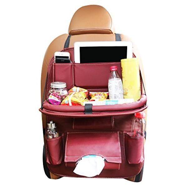 Quora Car Backseat Organizer with iPad/Tablet Holder, Multi-Pocket for Bottles, Tissue Boxes, Baby Travel Accessories and Kids Toy Storage,Back Seat Protector and Kick Mats (Khaki) - intl