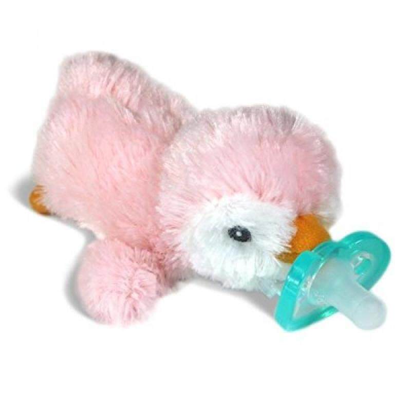 RaZbaby RaZ-Buddy JollyPop Pacifier Holder / Pacifier Removable / Pink Penguin Singapore