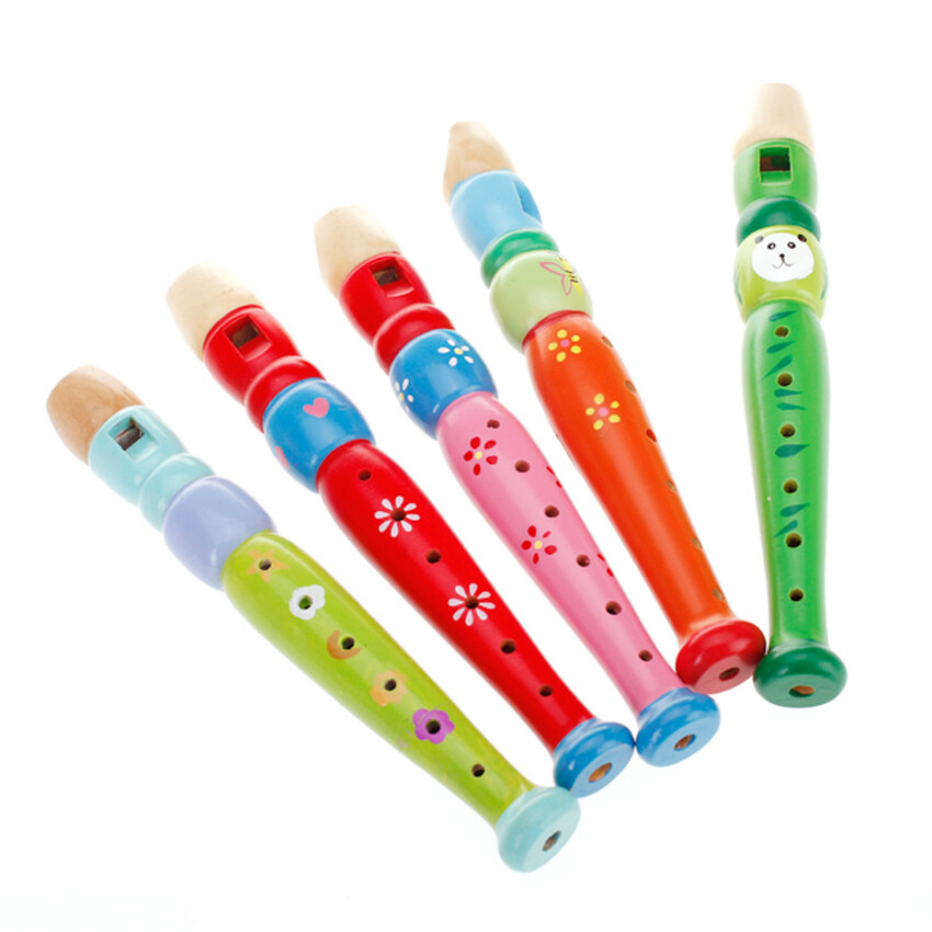 TTW Wooden Flute Toy Kids Music Educational Toy (Multicolor)