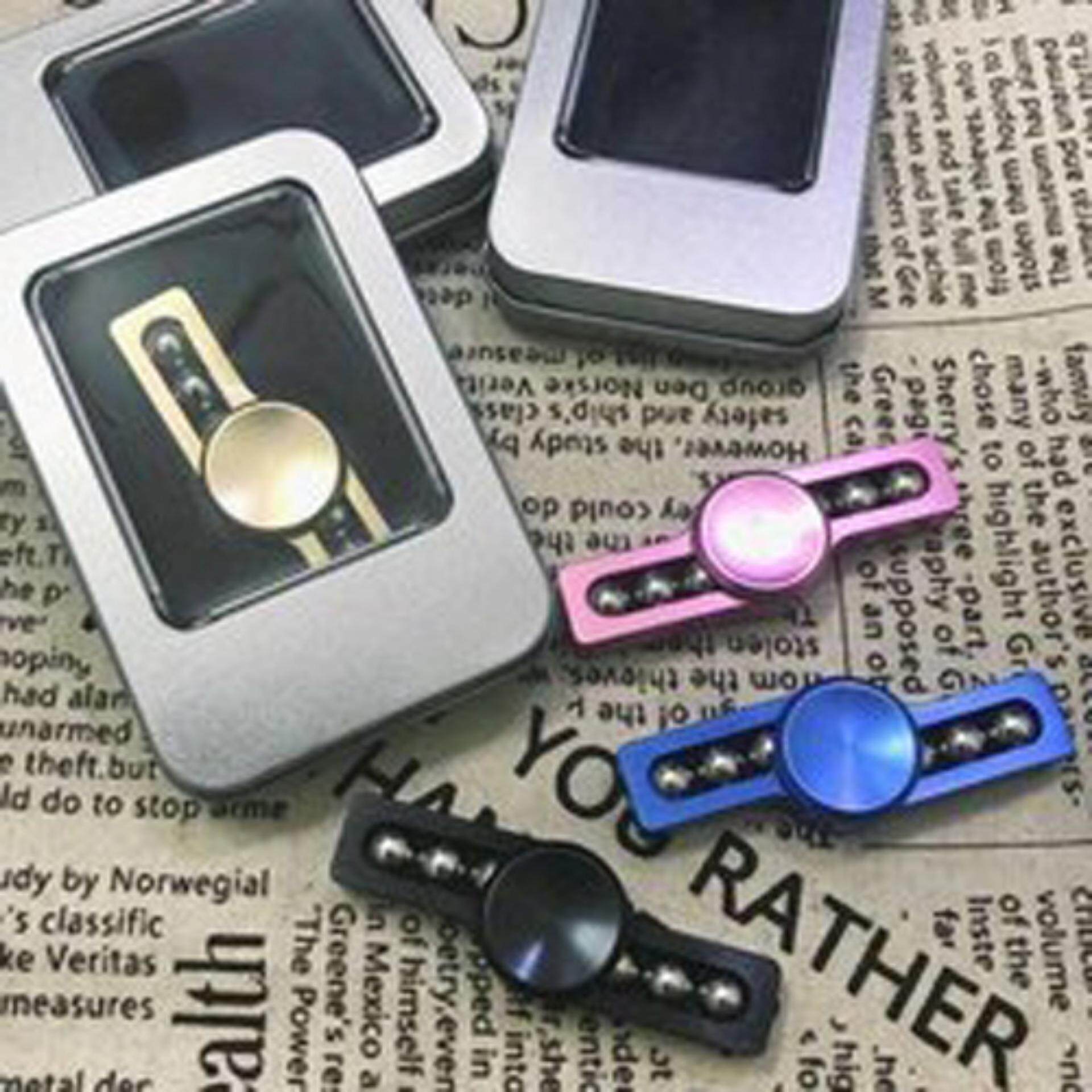 Paling murah ROSE GOLD COLOR 6 BEADS Fidget Hand Spinner Finger ALLOY LIGHTNING Aluminium Focus Toy