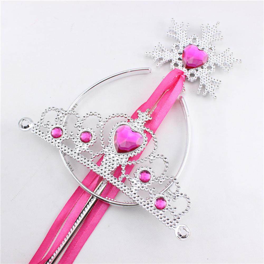 Kepingan Salju Wand Set Anak Aksesoris Cosplay Aksesoris Cosplay Gaun Putri Up Aksesoris Mahkota Tiara-Intl