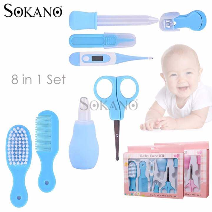 SOKANO 8 in 1 Set My First Baby Newborn Baby Care Kit Set - Blue
