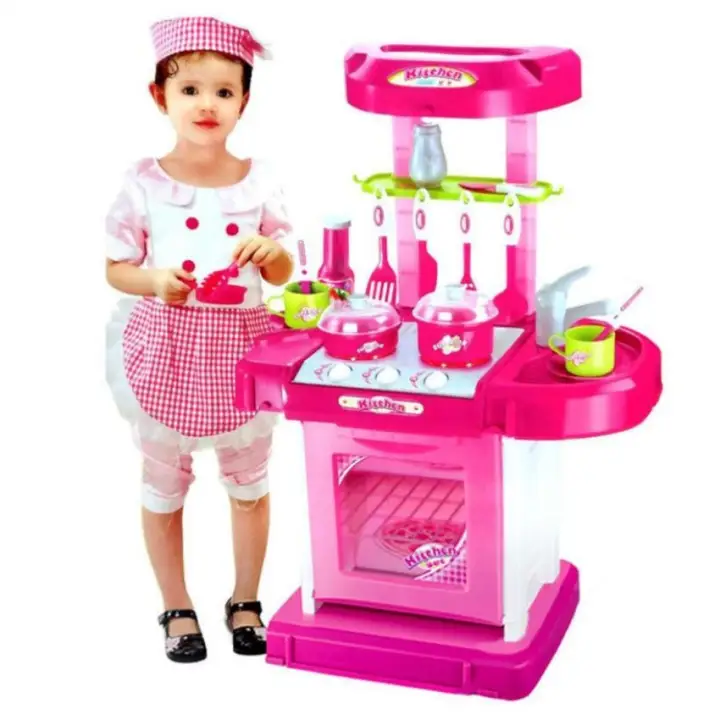 kitchen play set pink