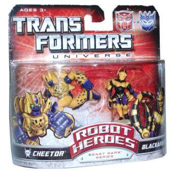 Transformers Universe Beast Wars Series Robot Heroes 2 Pack 5.1cm Tall Robot Mini Figure - Cheetor vs. Blackarachnia (Note: These figures do not transform) - intl