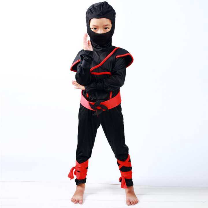 Vanker-Halloween Boys Kids Childs Ninja Assassin Japanese Samurai Warrior Fancy Costume (L)