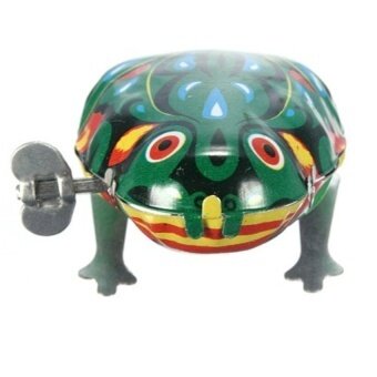 Antik Logam Angin-Hingga Melompat Katak Mesin Jam Tin Toys Klasik Hadiah-Internasional