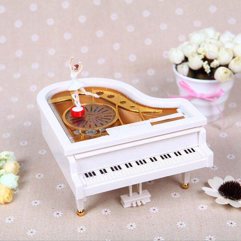Vintage music box Baby grand piano Ballet Gril shape Christmas music Box Toy - intl