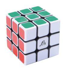 Veecome 3X3X3 Speedcubing Kubus Puzzle Wajah Putih Hitam Core 54.6 MM Mainan Figet untuk Anak-