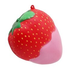 Veecome Lucu Kartun 10 Cm Simulasi Licin Warna-warni Strawberry Dekompresi Vent Mainan Lambat Rising Krim Manis Beraroma Anak-anak Mainan Gaya: jam Berwarna Merah Muda Ukuran: 10*9 Cm untuk Anak-anak