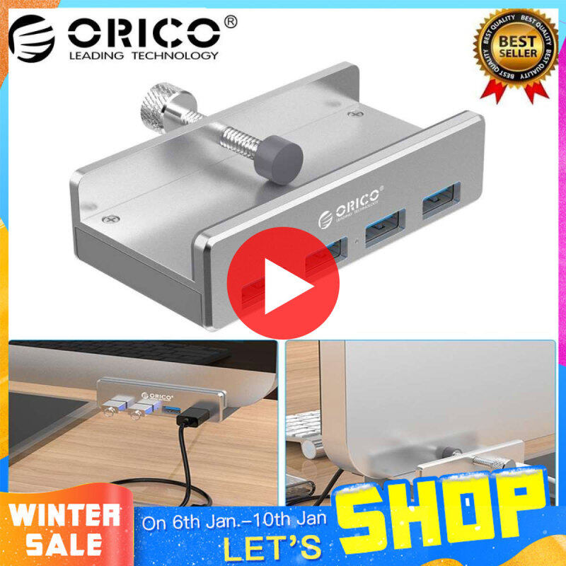 ORICO Original Aluminum 4 Ports USB 3.0 Clip-type HUB for Desktop Laptop Clip Range 10-30mm/0.39-1.18(Genuine)