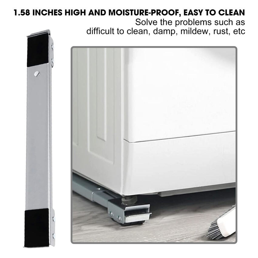 1 Pair Of Washing Machine Refrigerator Base Adjustable Movable Base Bracket