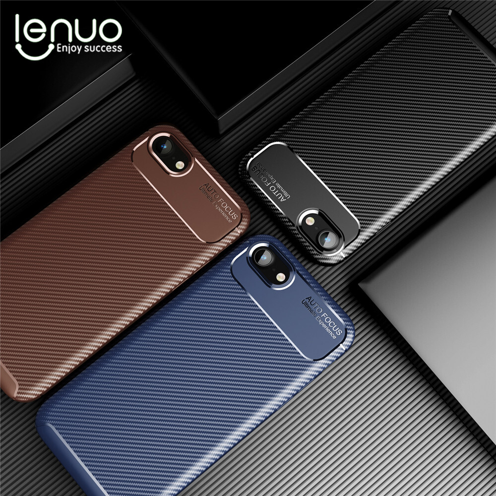 Lenuo for iphone se 2022 case - tpu carbon fiber shockproof anti-scratch matte cellphone back cover for iphone 7 / 8 phone case