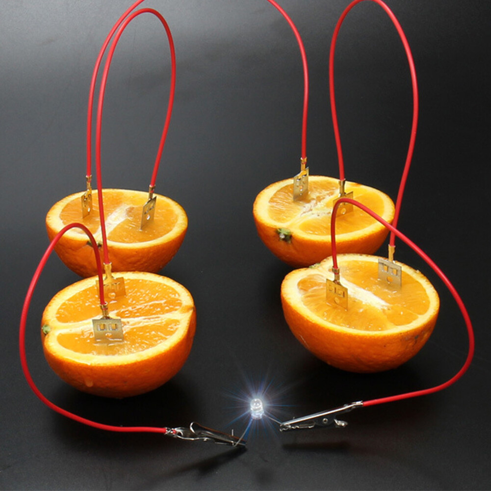 Fruit Battery Light Diode Generator Science Experiment Kit Student Education Toy