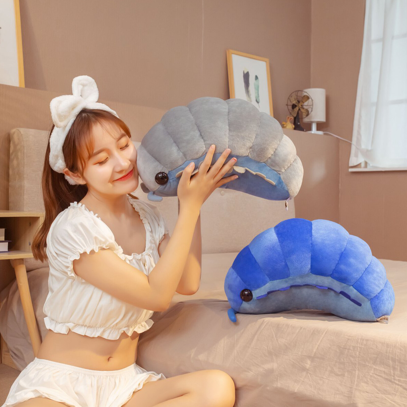 Creative Cute Doll Pillow Super Soft Comfortable PP Cotton Simulation Caterpillar Plush Stuffed Toy Birthday Gifts