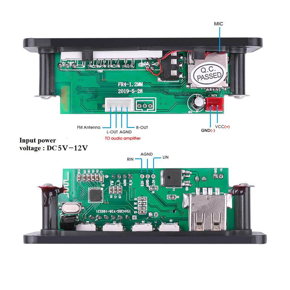 Mô-đun Bảng Giải Mã Bluetooth 5.0 Không Dây Máy Nghe Nhạc MP3 Thẻ TF USB 5-12V Đài FM AUX Ghi Âm Cuộc Gọi Rảnh Tay Với Điều Khiển Từ Xa