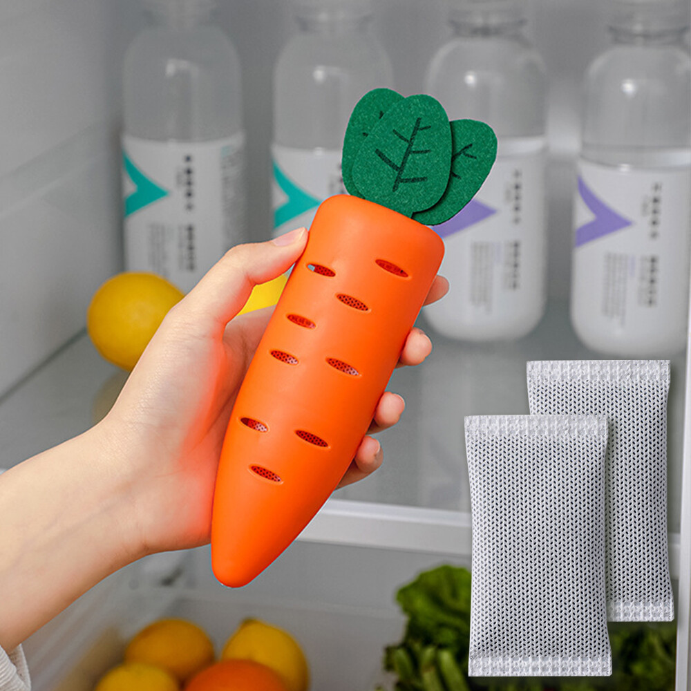 Creative Carrot Shape Activated Carbon Deodorant Box Home Refrigerator Paste Deodorant Bag Activated Bamboo Charcoal Bag
