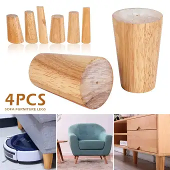 Sofa 4x Solid Wood Wooden Cone Furniture Legs For Table Chair Furniture Legs For Sofa Table Chair