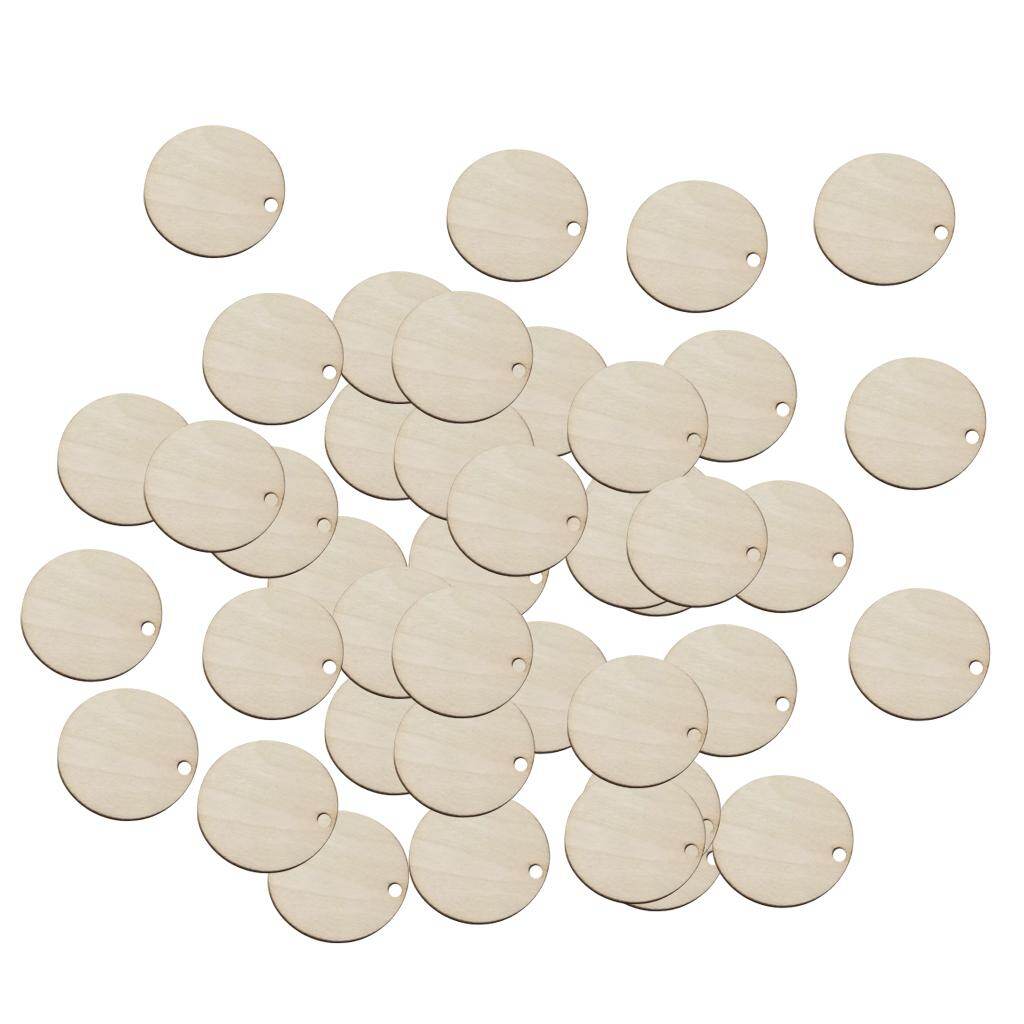 Loviver 50 Pieces Unfinished Natural Wood Slices Craft - Wooden Circles Decor Christmas Ornaments Diy Crafts For Scrapbooking Wedding Party