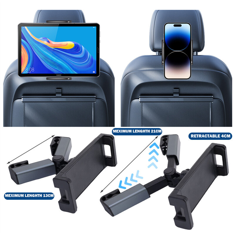 Universal Car Back Seat Phone Holder Rotatable Auto Headrest Bracket Support Compatible with iPad Pro Air 4.7-12.5inch Tablet Holders