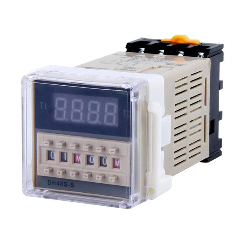 AC/DC 12V 24V 220V 380V DH48S-S Programmable Digital time relay cycle control Time Delay Relay Socket with Base