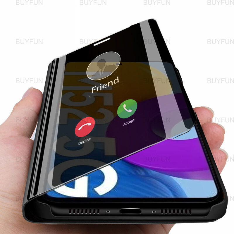 For Samsung Galaxy M52 5G Case Smart Mirror Flip Magnetic Case For Samsung Galaxy M52 6.7inch Phone Cover Stand Book Coque Fundas For Samsung M52 5G 2021 Smart Sleep wake-up phone case
